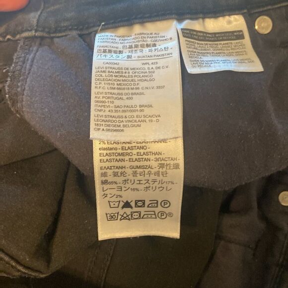 Levi's Black 711 Skinny High Waist Jeans Size 20W - Picture 8 of 9